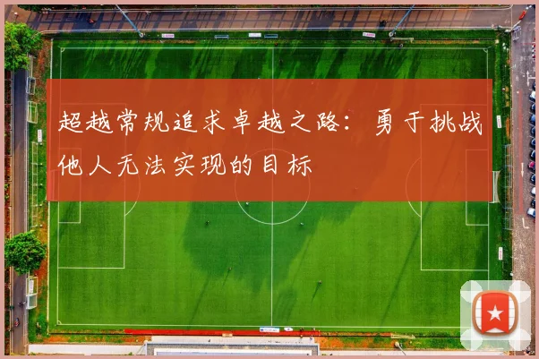 超越常规追求卓越之路：勇于挑战他人无法实现的目标